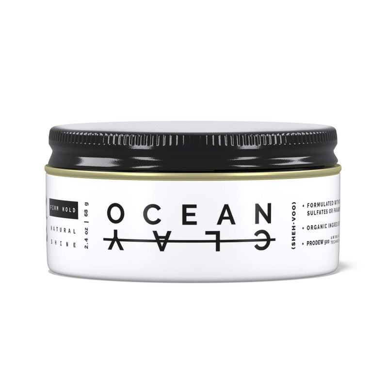 (SHEHVOO) (SHEHâ€¢VOO) Ocean Clay - Premium Menâ€™s Hair Styling Clay - Firm Hold + Natural Shine - Sulfate & Paraben Free (2.4 oz) - Image 1